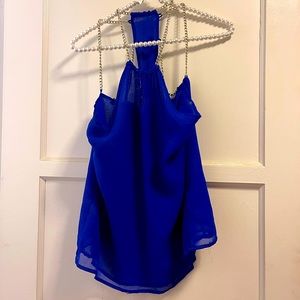Charlotte Russe Bright Blue with chain straps size M